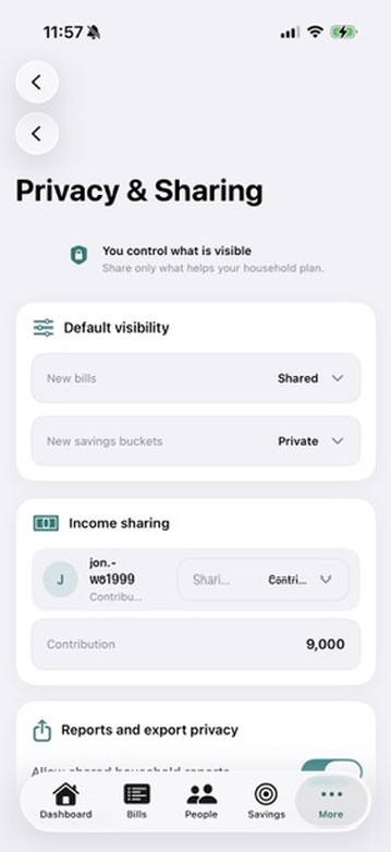 Karl app privacy and sharing screen
